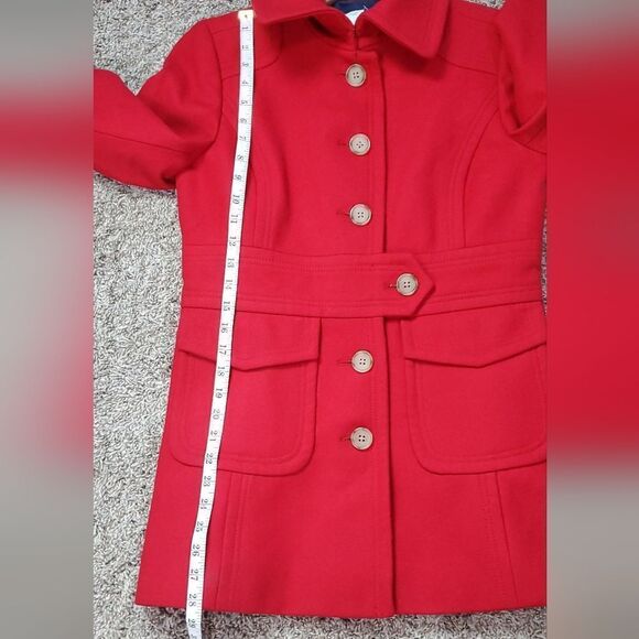 J. Crew Factory Red Wool Coat - Picture 4 of 6